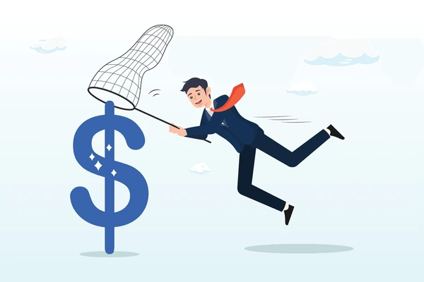 lucky businessman investor catching big 600nw 2406180295